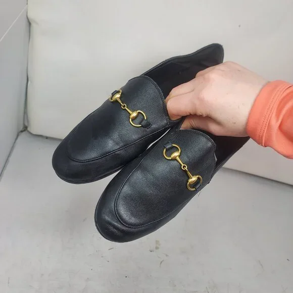 Gucci Brixton WOMENS Black Leather Horsebit Loafer - Picture 10 of 11